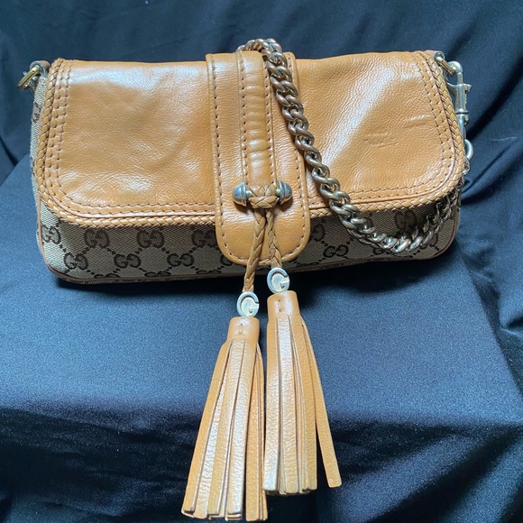 GUCCI Monogram Marrakech Evening Bag Brown - Picture 2 of 16